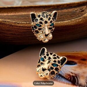 Cute & Colorful Goldtoned Enamel Cheetah Goldplated Studs Fashion earrings